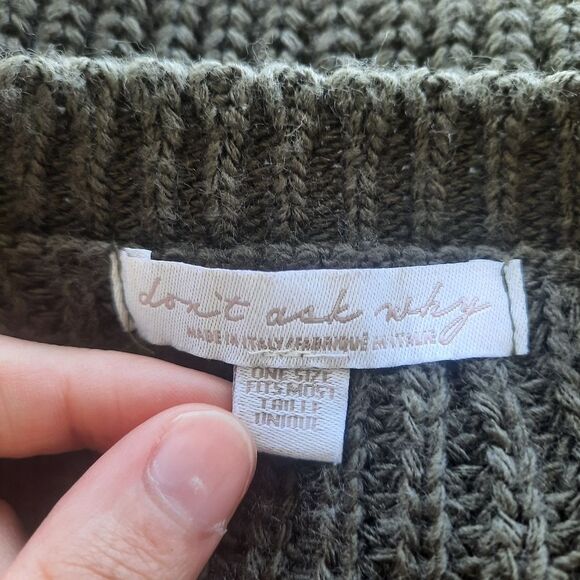 American Eagle Don't Ask Why Green Knit Sweater One Size - Picture 3 of 5